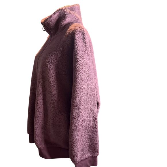 Ava & Viv Mauve Sherpa Quarter Zip Pullover, Plus Size 2XL, NWT - Picture 4 of 7